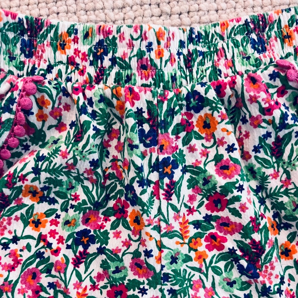 J Crew Factory Girls Floral Pom Pom Shorts (8) - Picture 3 of 6